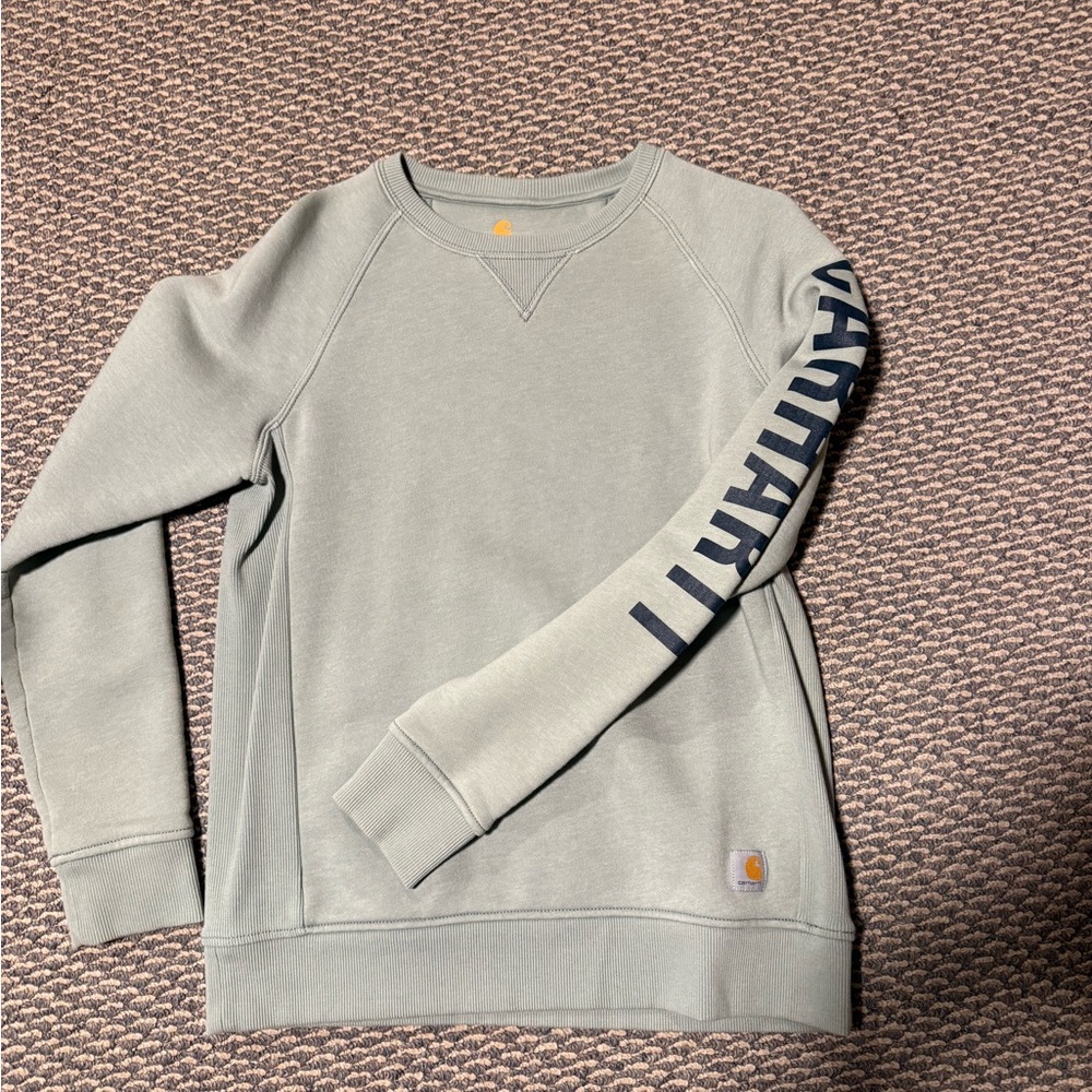 Carhartt Women's Gray Sweatshirt with Sleeve Logo
